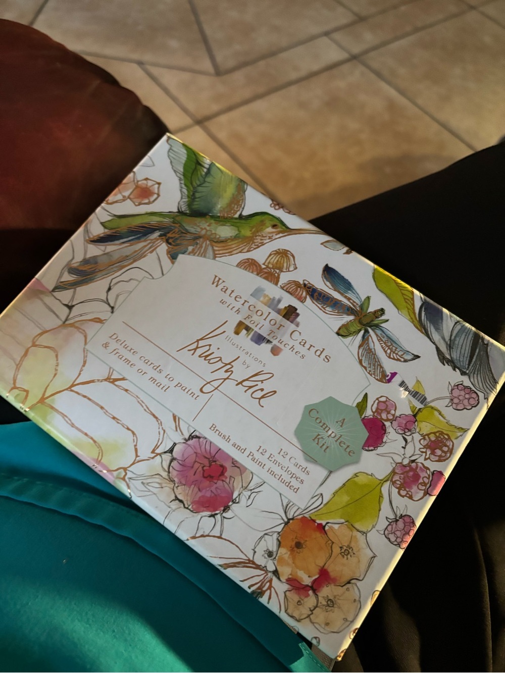Watercolor Cards with Envelopes by – Floral & Bird Design in Multicolor